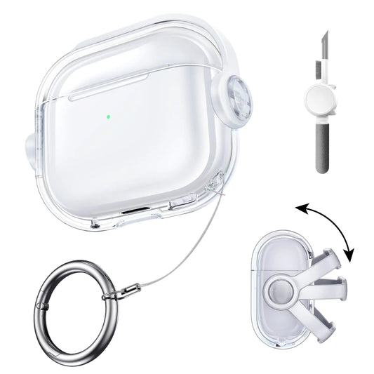 Clear Shockproof AirPods Pro 2 Case – Soft TPU Cover with Keychain