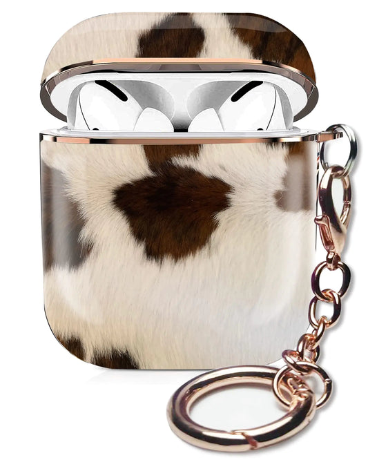 Cowhide AirPods Case with Keychain - Shockproof